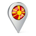 Map pointer with flag of Macedonia, 3D rendering Royalty Free Stock Photo