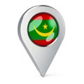 Map pointer with flag of Mauritania, 3D rendering Royalty Free Stock Photo