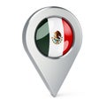 Map pointer with flag of Mexico, 3D rendering Royalty Free Stock Photo