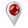 Map pointer with flag of Morocco, 3D rendering Royalty Free Stock Photo