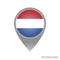 Map pointer with flag of Netherlands Royalty Free Stock Photo