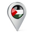 Map pointer with flag of Palestine, 3D rendering Royalty Free Stock Photo