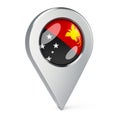 Map pointer with flag of Papua New Guinea, 3D rendering Royalty Free Stock Photo