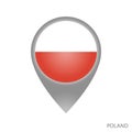 Map pointer with flag of Poland Royalty Free Stock Photo