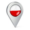 Map pointer with flag of Poland, 3D rendering Royalty Free Stock Photo