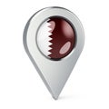 Map pointer with flag of Qatar, 3D rendering Royalty Free Stock Photo