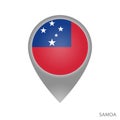 Map pointer with flag of Samoa Royalty Free Stock Photo