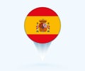 Map pointer with flag of Spain Royalty Free Stock Photo