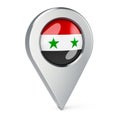 Map pointer with flag of Syria, 3D rendering Royalty Free Stock Photo