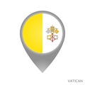 Map pointer with flag of Vatican Royalty Free Stock Photo