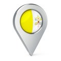 Map pointer with flag of Vatican, 3D rendering Royalty Free Stock Photo