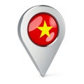 Map pointer with flag of Vietnamese, 3D rendering Royalty Free Stock Photo