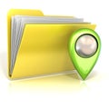 Map pointer and folder icon Royalty Free Stock Photo