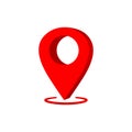 Map pointer, geo pin, location icon in black or geolocation, gps, on isolated white background. EPS 10 vector