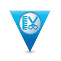 Map pointer with hair salon icon Royalty Free Stock Photo
