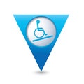 Map pointer with handicap icon Royalty Free Stock Photo