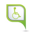 Map pointer with handicap icon Royalty Free Stock Photo