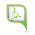 Map pointer with handicap icon Royalty Free Stock Photo