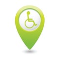 Map pointer with handicap icon Royalty Free Stock Photo