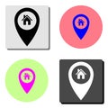 Map pointer house. Home location marker. flat vector icon Royalty Free Stock Photo