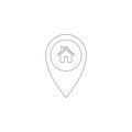 Map pointer house. Home location marker. flat vector icon Royalty Free Stock Photo