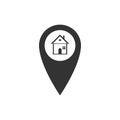 Map pointer with house icon isolated. Home location marker symbol Royalty Free Stock Photo