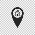 Map pointer with house icon isolated on transparent background. Home location marker symbol Royalty Free Stock Photo