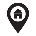 Map pointer house icon