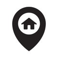 Map pointer house icon