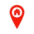 Map pointer house icon