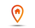 Map pointer house sign icon. Marker symbol.