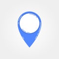 map pointer icon - blue vector