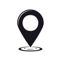 Map Pointer Icon: GPS Location Sign Symbol Design - Vector Illustration for Mobile Navigation and Place Marker Royalty Free Stock Photo
