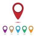 Map pointer icon. GPS location symbol. Flat design style.