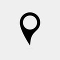 Map pointer icon. Gray background. Vector illustration. Royalty Free Stock Photo