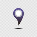 Map pointer icon. Gray background. Vector illustration. Royalty Free Stock Photo