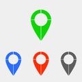 Map pointer icon. Gray background. Vector illustration. Royalty Free Stock Photo