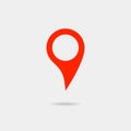 Map pointer icon. Gray background. Vector illustration. Royalty Free Stock Photo