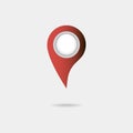 Map pointer icon. Gray background. Vector illustration. Royalty Free Stock Photo