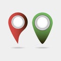 Map pointer icon. Gray background. Vector illustration. Royalty Free Stock Photo