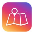Map pointer icon with hipster button. Marker button. Location symbol. Royalty Free Stock Photo