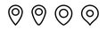 Map pointer icon in line. Location pin icon. Map pointer sign. Outline position marker. Navigation pointer in line. Stock vector Royalty Free Stock Photo