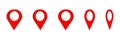 Map pointer icon . Set of 3D red location pointers. Map pin . Vector iluustration on white background Royalty Free Stock Photo