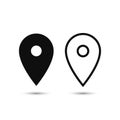 Map pointer icon set. GPS location symbol. Vector flat illustration