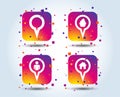 Map pointer icons. Home, food and user location. Royalty Free Stock Photo