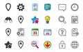 Map pointer icons. Home, food and user location.