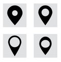 Map pointer icons set. Vector, isolated.