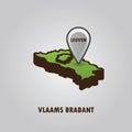Map pointer indicating leuven on vlaams brabant map. Vector illustration decorative design Royalty Free Stock Photo