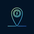 Map Pointer with lightning vector colored line icon Royalty Free Stock Photo