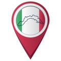 Map pointer with liguria map. Vector illustration decorative design